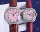 Swiss Quality Replica Cartier Sapphire Ballon Bleu Watches Pink Roman with Diamond Bezel (8)_th.jpg